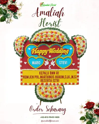 Karangan Papan Bunga Pernikahan di Wanamulya